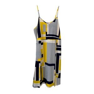 Shein Curve Dress 1X,‎ Sleeveless, Geometric, Yellow, Black, Casual, Plus Size